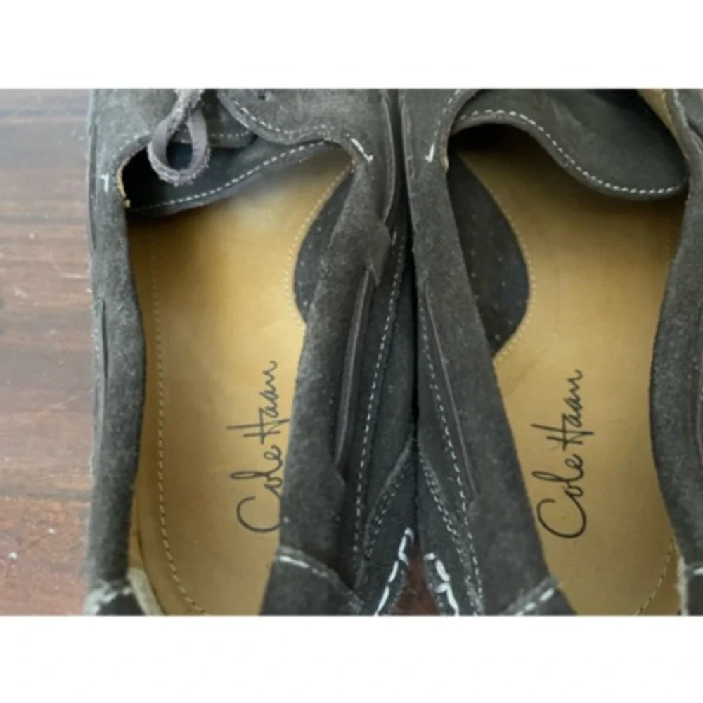 Cole Haan Mens Dominick Boat Shoes Gray Moc Toe Lace Up 12 M